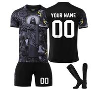 25/26 Camisetas locales y visitantes Equipaciones de fútbol personalizadas para niños Pantalones cortos + camisetas + calcetines 3 conjuntos Equipaciones de fútbol para adultos A12