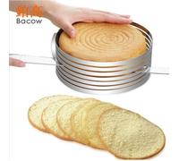25-30CM Cercle à Gâteaux à Trancher Mes Beaux Gâteaux le moule de mousse réglable en acier inoxydable argent Cuisine Outil