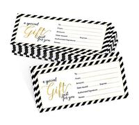 25 4x9 Gold Blank Gift Certificate Cards Vouchers for Holiday, Christmas, Birthday Holder, Small Business, Restaurant, Spa Beauty Makeup Hair Salon, Wedding Bridal, Baby Shower Cash Money Printable