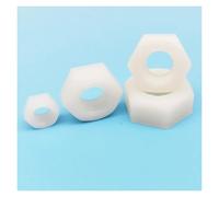 25/50/100 pièces M2 M2.5 M3 M4 M5 M6 M8 M10 M12, isolation en plastique de couleur noir et blanc, écrou hexagonal en Nylon(WHITE,50pcs M6)