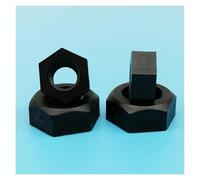 25/50/100 pièces M2 M2.5 M3 M4 M5 M6 M8 M10 M12, isolation en plastique de couleur noir et blanc, écrou hexagonal en Nylon(Black,100pcs M2)