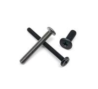 25/50pcs M1.2 M1.4 M1.6 M2 M2.5 M3 M4 Mini Micro petit Phillips Ultra mince plat tête de plaquette vis boulon for lunettes de téléphone portable(Black,16MM_M4 25PCS)