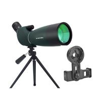 25-75x70 HD Longue-Vue Zoom Monoculaire Télescope BAK4 Prisme Ed Lentille IPX6 Étanche for Tir sur Cible Observation des Oiseaux Camping Clair Image(GreenWithTripod Clip)