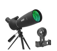 25-75x70 HD Longue-Vue Zoom Monoculaire Télescope BAK4 Prisme Ed Lentille IPX6 Étanche for Tir sur Cible Observation des Oiseaux Camping(BlackWithTripod Clip)