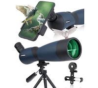 25-75x70 Longue-Vue avec Trépied, Sac de Transport et Adaptateur pour Smartphone pour L'observation des Oiseaux Visite Safari Observation des Oiseaux étoiles Tir à l'arc Camping Faune Paysage (GN018)