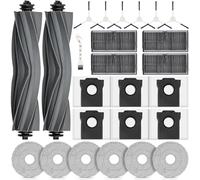25 Accessoires pour DREAME L10s Pro Ultra Heat / L10s Ultra Gen 2 / X30 Ultra/MOVA E30 Ultra Robot Aspirateur. 2 Brosse Principale, 4 Filtres, 6 Chiffons, 6 Sacs à Poussière, 6 Brosses latérales