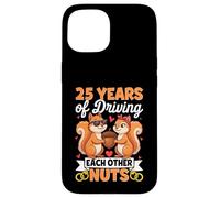 25 Ans à se Rendre Fous. 25e Mariage d'argent Coque pour iPhone 15