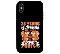 25 Ans à se Rendre Fous. 25e Mariage d'argent Coque pour iPhone X/XS