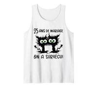 25 Ans De Mariage Noces D’Argent Humour Couple Chats Débardeur