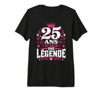 25 Ans Deja Une Legende Anniversaire Rose T-Shirt Haut de Gamme