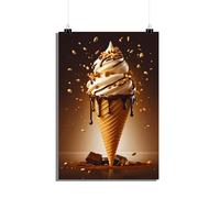25 Artstreet Glaces au chocolat dans un poster gaufré - Friandise séduisante dans une présentation artistique - Pièce de décoration de qualité supérieure - Parfait à encadrer (taille 50 x 70)