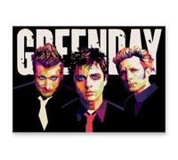 25 Artstreet Green Day Pop Art Poster | Impression d'art | Papier mat 180 g | Décoration murale salon et chambre | 60 x 90 cm