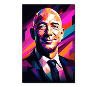 25 Artstreet Portrait de Jeff Bezos Poster | Impression d'art | Aluminium Dibond 3 mm avec système d'accrochage | Décoration murale salon et chambre | 50 x 70 cm