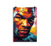25 Artstreet Poster aquarelle Mike Tyson - Représentation vivante de la légende de la boxe - Pièce de décoration de qualité supérieure - Parfait à encadrer (taille 60 x 90)