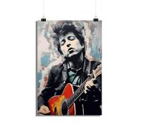 25 Artstreet Poster Bob Dylan - Icône de la musique en portrait - Impression de qualité supérieure - Poster mural décoratif - Parfait à encadrer (dimensions : 60 x 90 cm)