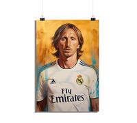 25 Artstreet Poster de football Luka Modric - Hommage artistique à la superstar croate - Impression de qualité supérieure - Décoration murale parfaite pour les fans de football - Parfait à encadrer