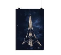 25 Artstreet Poster de la Tour Eiffel - Motif : silhouette de Paris - Poster de voyage - Poster de qualité supérieure - Parfait à encadrer (taille 50 x 70)