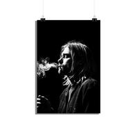 25 Artstreet Poster Kurt Cobain Nirvana Noir et blanc Art Kurt Cobain Portrait monochromatique Décoration murale musicale Frontmann (taille 50 x 70)