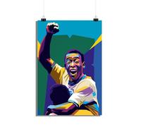 25 Artstreet Poster Pelé - Portrait d'une légende de football - Art pele - icône de football - Décoration murale de sport - Sensation de football (Taille : 50 x 70 cm)