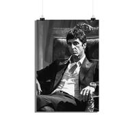 25 Artstreet Poster Tony Montana - Noir et blanc - Scarface - Art monochromatique - Poster Al Pacino - Souvenirs de film - Œuvre d'art cinématographique (dimensions : 50 x 70 cm)