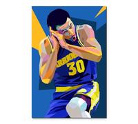 25 Artstreet Stephen Curry Pop Art Poster | Impression d'art | Aluminium Dibond 3 mm avec système d'accrochage | Décoration murale salon et chambre | 60 x 90 cm