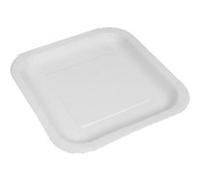 Generique Assiettes carrées en carton bio 20 cm 25 pièces Blanc