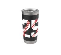 #25 Baseball Vingt-Cinq Joueurs Baseball Numéro 25 Gobelet isotherme en acier inoxydable double paroi