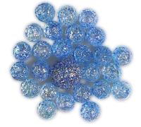 25 Billes en Verre Pépites Bleu : 24 Billes 16 mm et 1 Calot de 25 mm