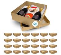 25 Boîtes en Carton Élégantes pour Cadeaux 350x320x105 mm - Faciles à Assembler, Personnalisables pour Tous les Événements tels que Mariages, Anniversaires et des Jours Spéciaux comme Noël