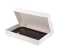 25 boites Traiteur Blanche 29 X 42 X 6 cm + 25 Plateaux noir 42 X 28 cm