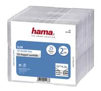 Hama Boîtier slim pour CD – 2 disques – transparent – Pack de 25