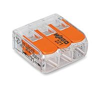 25 bornes de connexion Wago 221-413 Compact - Avec levier de commande - 3 positions - Pince à levier - Borne de boîte