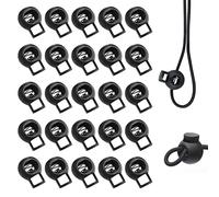 25 Boucles À Ressort À Billes, Capuchons De Corde À 1 Trou, Fermetures À Corde Noires, Peuvent Ajuster Rapidement La Corde, Adaptées Aux Vestes, Vêtements De Sport (Ouverture Maximale De 5 Mm)