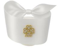 25 Bracelets Ruban Mariage Henné - Cadeaux Invitées Satin Blanc - Trèfle à Quatre Feuilles Doré Porte Bonheur