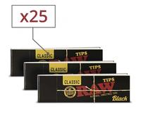 25 carnets de filtres en carton non perforés raw black