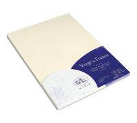 25 cartes A4 vergé 210g - Ivoire