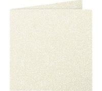 Clairefontaine 12886C - Paquet de 25 Cartes Doubles - Format Carré 13,5x13,5cm - 210g - Coloris Ivoire Irisé - Cartons d'Invitation Evènements et Correspondance - Gamme Pollen - Papier Premium Lisse