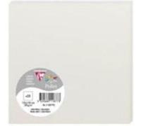 Clairefontaine 11877C - Paquet de 25 Cartes Simples - Format Carré 13,5x13,5cm - 210g/m² - Coloris Gris Perle - Cartons d'Invitation Evènements et Correspondance - Gamme Pollen - Papier Premium Lisse