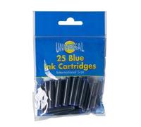 25 cartouches d'encre bleu royal universelles - Recharges pour stylo plume lavables