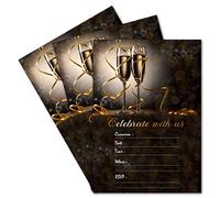 25 Célébrer avec nous Champagne double face 5 x 7 invitations kit avec bille métallique Doré et enveloppes