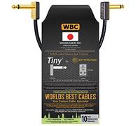 25 cm - Câble pour pédale, effets, patch, instrument fabriqué sur mesure par Worlds Best Cables - Fabriqué à partir de fils Mogami 2319 et de petits connecteurs plaqués or 6,35 mm R/A TS