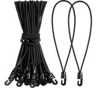 25 Cm Rubber Bungee Cord With Hook,Pack Of 25 Hook,Multifunctional Planner Tension Tensioner With Short Hooks For Tarpaulins,Banners,Camping (25)