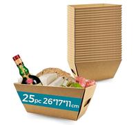 25 Coffrets en Carton Vide sans Couvercle 26x17x11cm | Coffret de Cadeaux de Noël, Pâques, Fête des Pères, Fête des Mères | Corbeilles d'Entreprise et Coffrets pour la Famille et les Amis