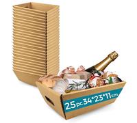 25 Coffrets en Carton Vide sans Couvercle 34x23x11cm | Coffret de Cadeaux de Noël, Pâques, Fête des Pères, Fête des Mères | Corbeilles d'Entreprise et Coffrets pour la Famille et les Amis