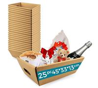 25 Coffrets en Carton Vide sans Couvercle 45x33x13cm | Coffret de Cadeaux de Noël, Pâques, Fête des Pères, Fête des Mères | Corbeilles d'Entreprise et Coffrets pour la Famille et les Amis