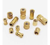 25 écrous moletés en laiton massif - Filetage métrique M2 M2.5 M3, inserts en cuivre for moulage par injection, diamètre extérieur 3,5/4/5 mm(M3x8mmx4mm)