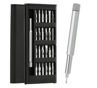 25 en 1 Kit De Tournevis de PréCision avec embouts Triangulaires, Torx T5, Cruciforme, Plat, 25 en 1 Mini Set Outils Portables pour Lunettes, Montres, Jouets