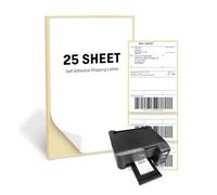 25 Étiquettes d'Expédition Autocollantes DIN A6, 100 x 150 mm, Imprimantes Inkjet & Laser, Résistantes à l’Eau et à l’Huile, Pour DHL, DPD, UPS, FedEx, GLS, Finition Mate de Haute Qualité