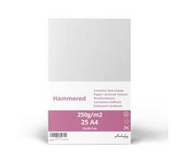 25 feuilles A4 Papier Cartonné Texturé Martelé de 250 g/m² d'épaisseur