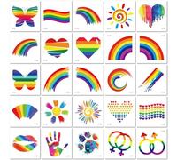 25 Feuilles Autocollants De Tatouage Imperméables Et Colorés Représentant Des Visages De Dessins Animés Autocollants De Tatouage Colorés Représentant Des Cœurs De Couples